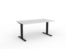 Velocity Fixed Individual Desk, Black Frame, 1500mm x 800mm (Choice of Worktop Colours) White
