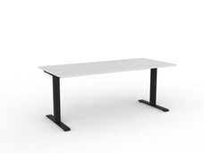 Velocity Fixed Individual Desk, Black Frame, 1800mm x 800mm (Choice of Worktop Colours) White
