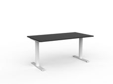 Velocity Fixed Individual Desk, White Frame, 1500mm x 800mm (Choice of Worktop Colours) Black
