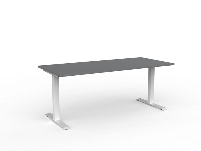 Velocity Fixed Individual Desk, White Frame, 1800mm x 800mm (Choice of Worktop Colours) Silver KG_VFSSD188W_S