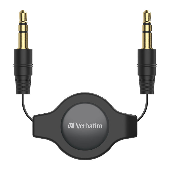Verbatim 3.5mm Aux Audio Cable 75cm Retractable AO66573