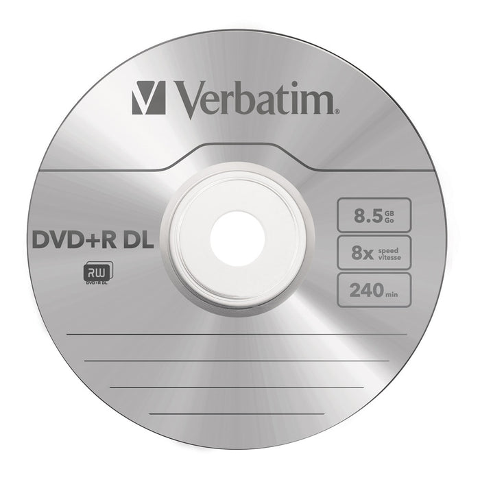 Verbatim 8X DVD+ R DL Double Layer, Silver, 5's Pack in Jewel Case AO43541