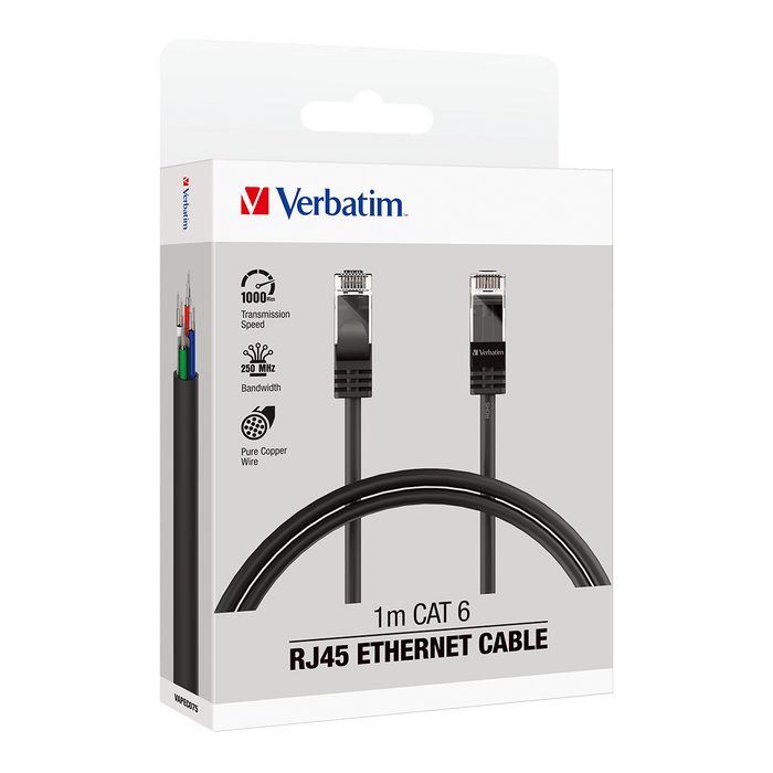 Verbatim Essentials Ethernet CAT 6 Cable 1mt CX66576