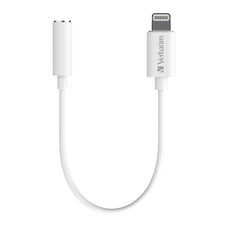 Verbatim Essentials Lightning to 3.5mm Headphone Jack 10cm - White CX66587