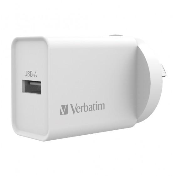 Verbatim Essentials USB Charger Single Port 2.4A White CX66590