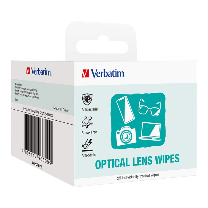 Verbatim Lens Cleaning Wipes, 25's Pack AO66609