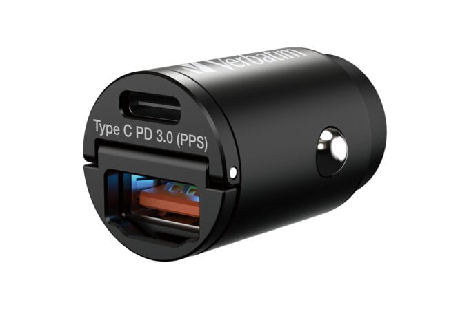 Verbatim Mini Car Charger 33W 2 Ports PD & QC 3.0 AO66681