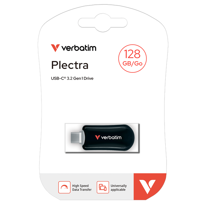 Verbatim Plectra USB-C 64GB Flash Drive, Black AO30224