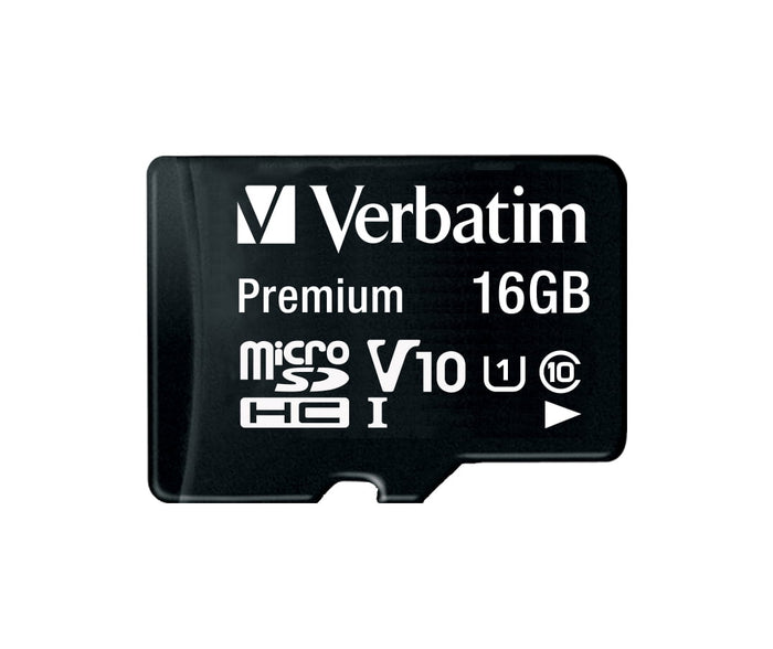 Verbatim Premium Micro SDHC Card 16GB with Adapter (Class 10) AO44082