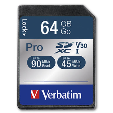 Verbatim Pro SDHC Card Class, 64GB, 10 UHS-I AO47022