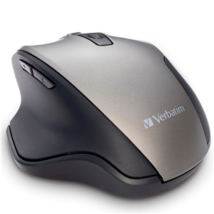 Verbatim Silent Ergonomic Wireless Blue LED Mouse - Graphite DVIP844