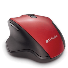Verbatim Silent Ergonomic Wireless Blue LED Mouse - Red DVIP837