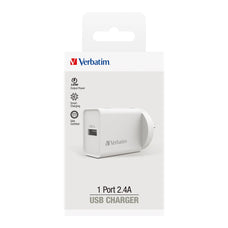 Verbatim Single USB Port Charger 2.4A, White AO66590