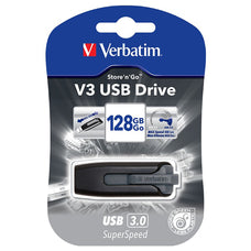 Verbatim Store'n'Go V3 USB 3.0 Drive 128GB, Grey AO49189
