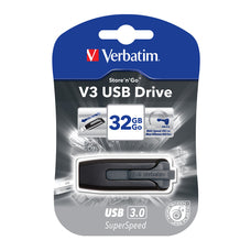 Verbatim Store'n'Go V3 USB 3.0 Drive 32GB, Grey AO49173