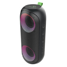 Vertux 14W Bass Boosted Water Resistant LED Bluetooth Speaker, Rainbow LED Lights, AUX/TF Playback, Black CDRUMBA.BLK