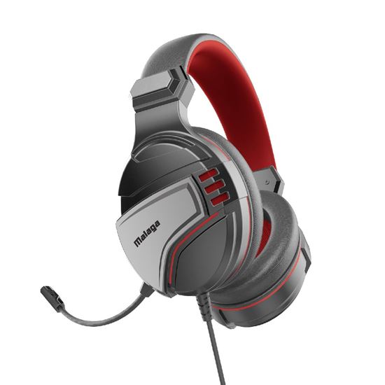 Vertux Gaming Amplified Stereo Wired Over Ear Headset, Unidirectional Microphone & Inline Controller, Black/Red CDMALAGA.RED