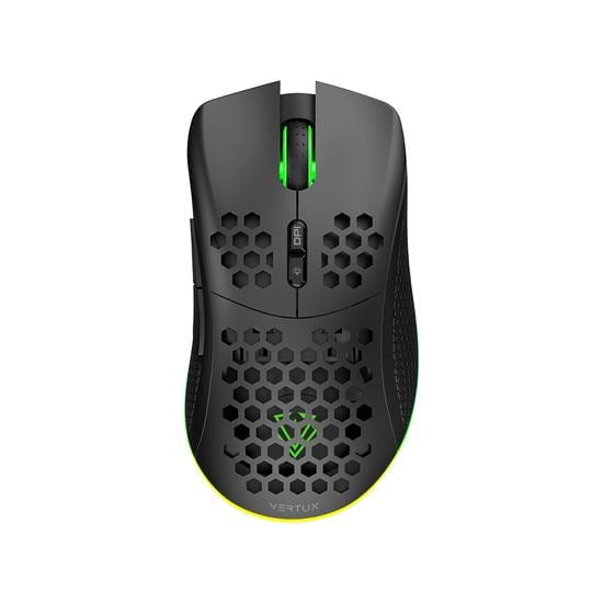 VERTUX Gaming Mouse with Both Wired & Wireless Options with 500mAh Built-in Rechargeable Battery. Allows up to 50 Hours Game Time, RGB LED Lights, 16K DPI Sensor, CDAMMOLITE