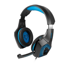 Vertux Gaming Wired Over Ear Headset, High Fidelity Surround Sound, High Grade Retractable Microphone, Black/Blue CDDENALI.BL