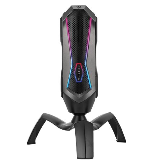 Vertux SCI-FI Cardioid Gaming Microphone, 360 Degree Rotation, RGB Back Lights, Black CDMARSHAL