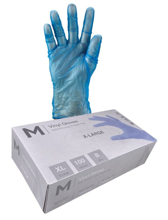 Vinyl Powder Free Blue Gloves 5.0g x 1000's - Extra Large MPH29169