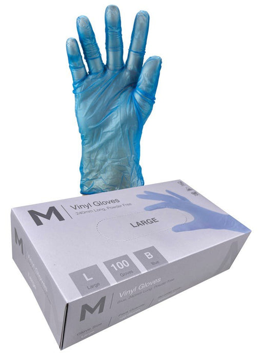 Vinyl Powder Free Blue Gloves 5.0g x 1000's - Large MPH29168