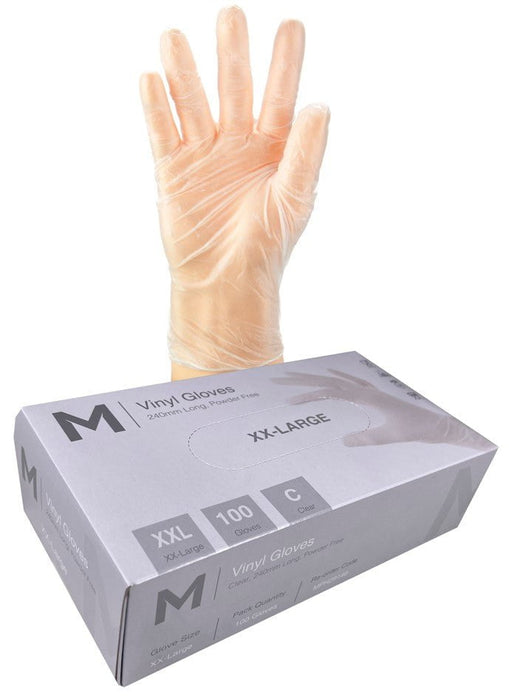 Vinyl Powder Free Clear Gloves 5.0g x 1000's - Extra Extra Large (2XL) MPH29146