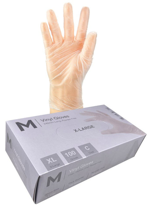 Vinyl Powder Free Clear Gloves 5.0g x 1000's - Extra Large MPH29145