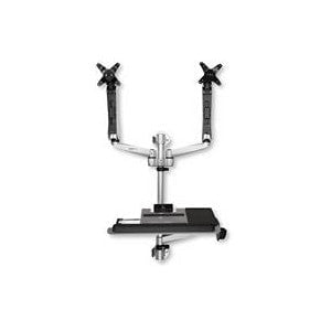 Wall Mounted Computer Workstation - Premium - Articulating Dual Arm - Keyboard Arm - Wall Mount Sit Stand Desk (WALLSTSI2) IM4520321