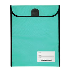 Warwick Homework Bag, Medium, 290mm x 360mm, Hook & Loop Closure, Aqua CX12025916