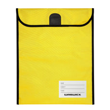 Warwick Homework Bag, Medium, 290mm x 360mm, Hook & Loop Closure, Yellow CX12025918