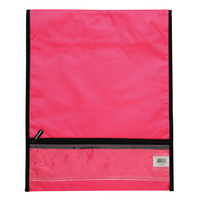 Warwick Homework Bag, XL, 450mm x 360mm,  Hook & Loop Closure, Fluoro Hot Pink CX201475