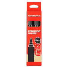 Warwick Permanent Marker Bullet Tip Black - 2 Pack CX117394