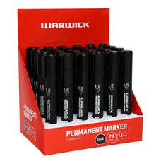Warwick Permanent Marker, Bullet Tip, Black, Pack of 24 CX11571894