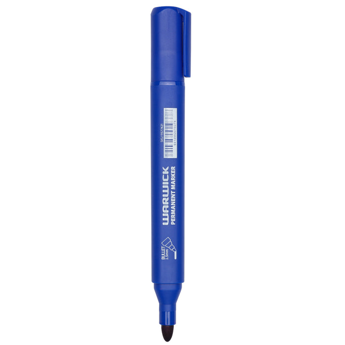 Warwick Permanent Marker, Bullet Tip, Blue, Pack of 24 CX11577421