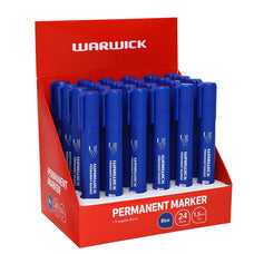 Warwick Permanent Marker, Bullet Tip, Blue, Pack of 24 CX11577421