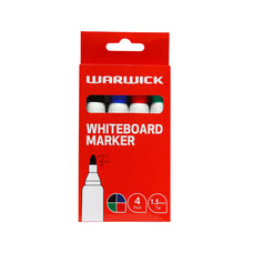 Warwick Whiteboard Marker Bullet Tip Assorted Pack of 4 CX11586637