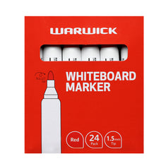 Warwick Whiteboard Marker, Bullet Tip, Red, Pack of 24 CX11577598