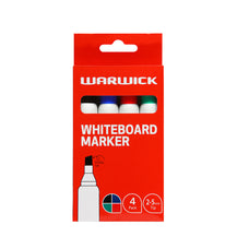 Warwick Whiteboard Marker Chisel Tip Assorted Pack of 4 CX11586807