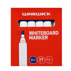 Warwick Whiteboard Marker, Chisel Tip, Blue, Pack of 24 CX11577832