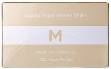 Waxed Paper Sheets, White, 200mm x 330mm, 40gsm, 1000 Sheets MPH38620