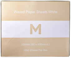 Waxed Paper Sheets, White, 330mm x 400mm, 40gsm, 1000 Sheets MPH38625