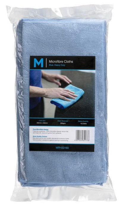 Wet & Dry Cleaning 300gsm Microfibre Cloth 400mm x 400mm x 50's pack - Blue MPH33160