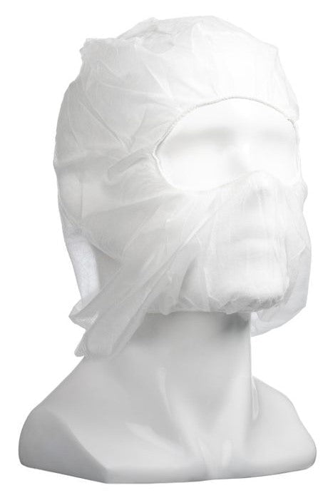 White Disposable Polypropylene Balaclavas 25gsm x 400's pack MPH30060