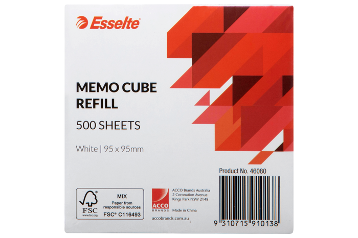 White Memo Cube Half Height Refill AO46080
