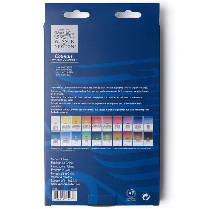 Winsor & Newton Cotman Watercolour 5ml Set of 20 JA0063630