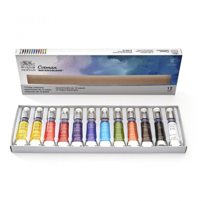 Winsor & Newton Cotman Watercolour 8ml Tube Set of 12 JA0179243