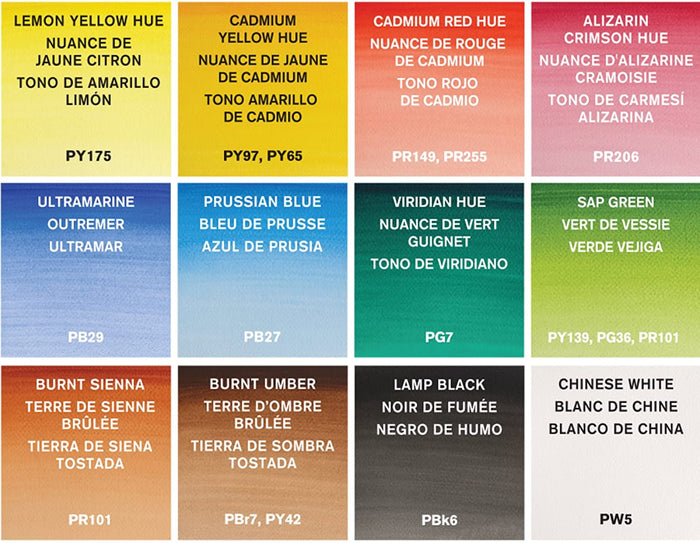 Winsor & Newton Cotman Watercolour Blue Box 12 Half Pans JA0276510