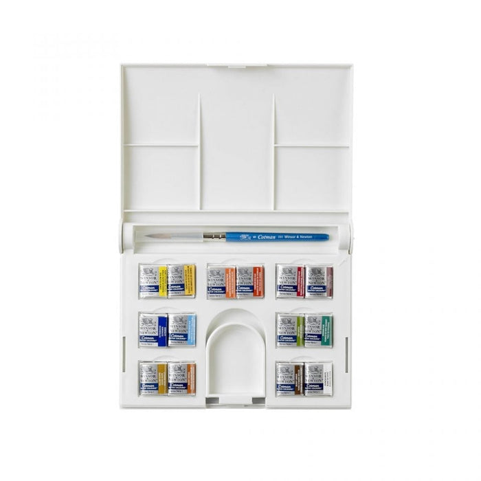 Winsor & Newton Cotman Watercolour Compact Set, 14 Half Pans JA0241850