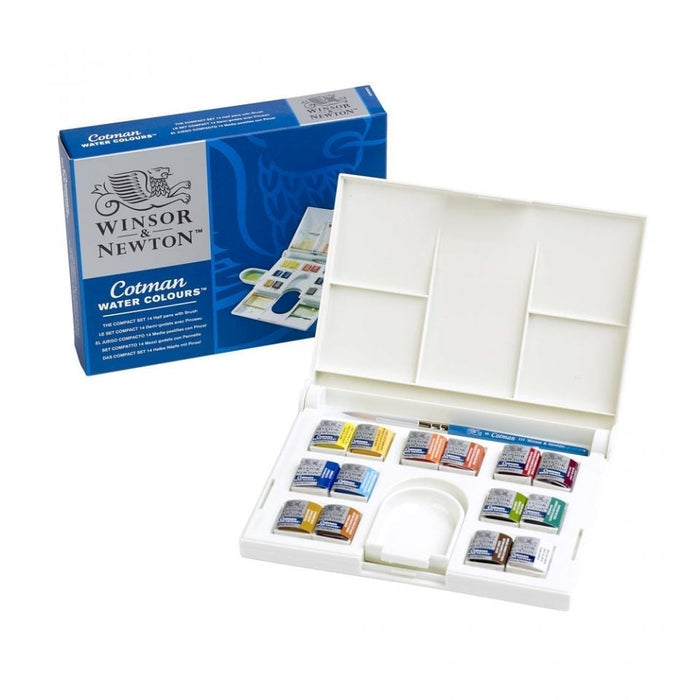 Winsor & Newton Cotman Watercolour Compact Set, 14 Half Pans JA0241850